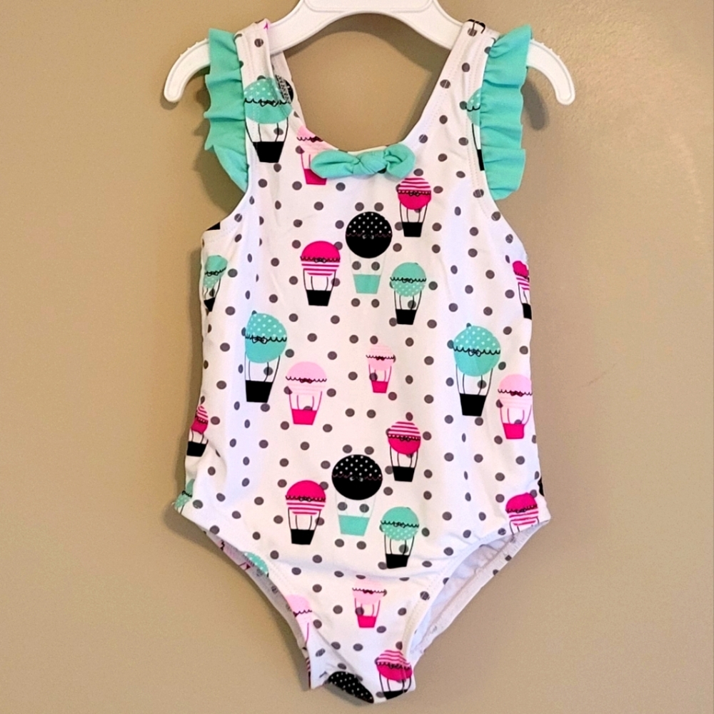 Circo polka dot/hot air balloon pattern swimsuit